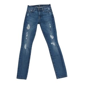 7 For All Mankind Women's Blue Straight Leg Jeans